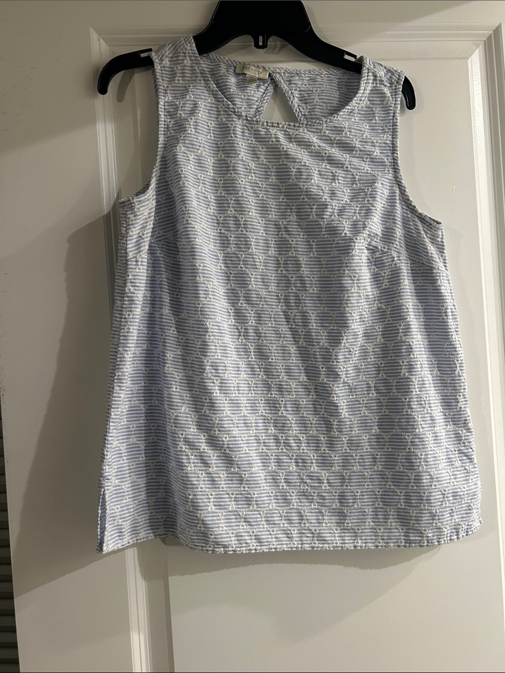 Talbots Blue and White Eyelet Sleeveless Kids Top